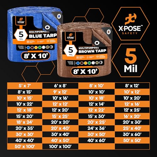 Better Blue Poly Tarp 12' x 18' - Multipurpose Protective Cover - Lightweight, Durable, Waterproof, Weather Proof - 5 Mil Thick Polyethylene - by Xpose Safety - image 8