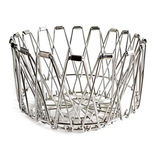 Garden Of Arts Stainless Steel Multipurpose Folding Fruit And Vegetable Basket For Kitchen, Dining Or Center Table - Flexible Basket Also Used For Office Purpose Serving And In Party(8 Shapes) #TOP24