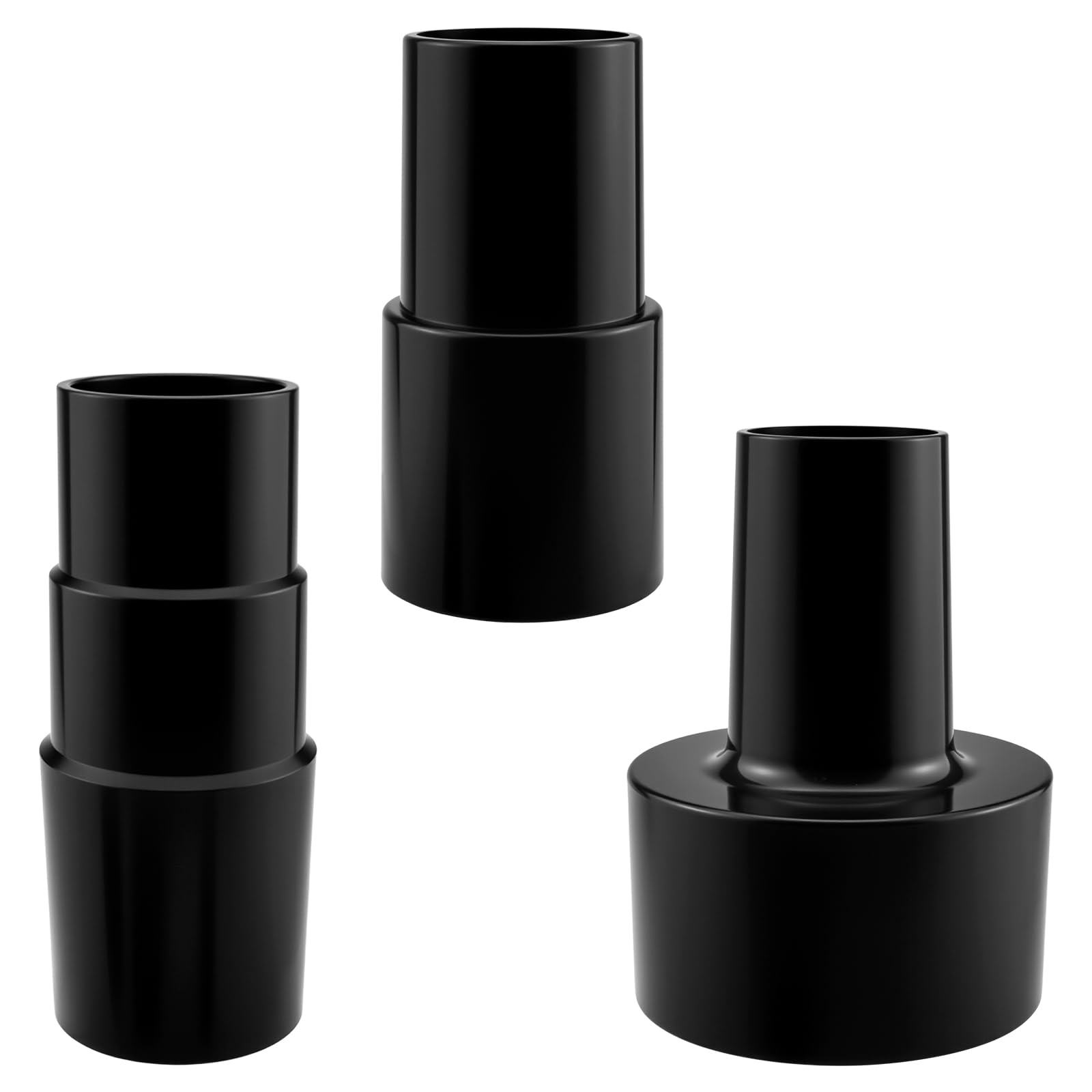 3Pcs Universal Vacuum Hose Adapter Kit - Multi-Size Adapters (2-1/2" to 1-1/4", 1-1/4" to 1-3/8" to 1-1/2", 1-3/8" to 1-1/4") Reducer Attachments for Wet Dry Vacuum Cleaner