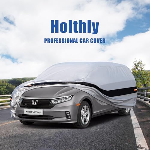 Image of 10 Layers Car Cover Custom Fit for Honda Odyssey (1999-2024) Waterproof All Weather for Automobiles, Outdoor Full Cover Rain Sun UV Protection.Silver