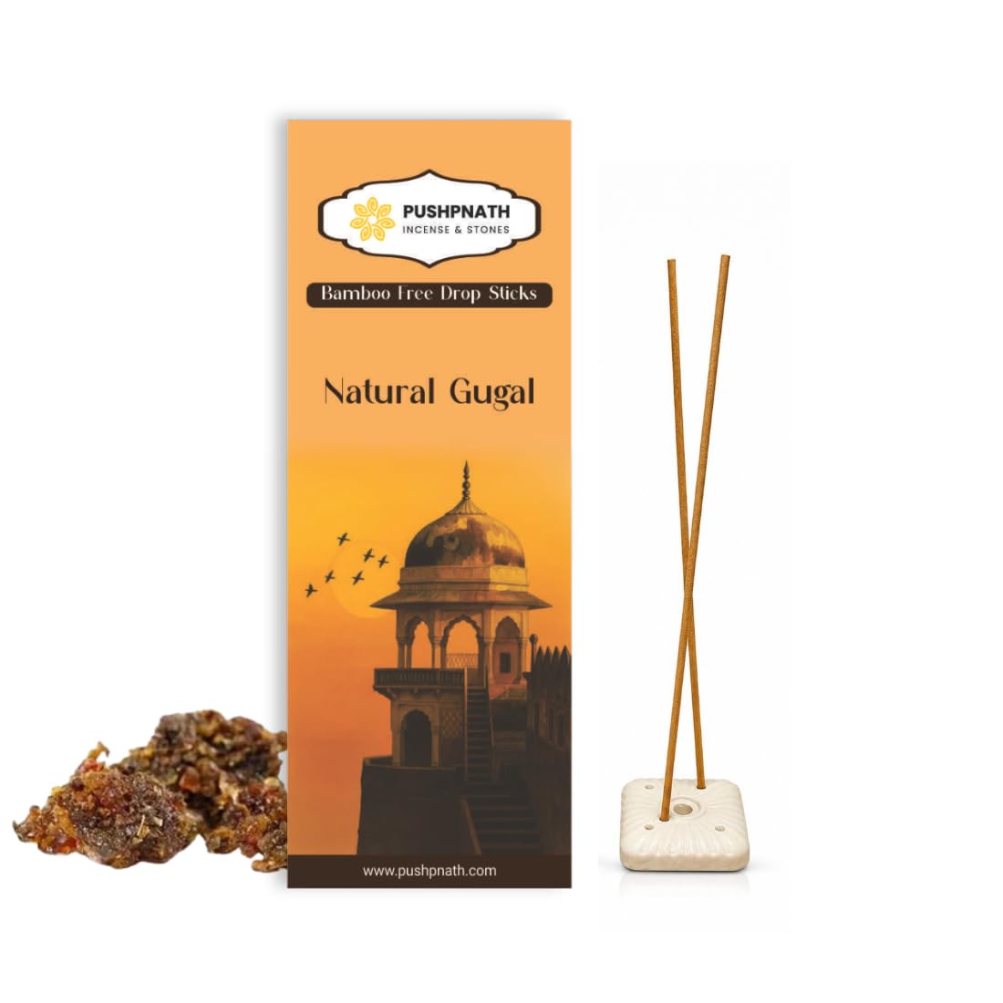 premium bambooless incense sticks - lab tested charcoal-free natural gugal agarbatti for puja & meditation | long lasting guggul dhoop sticks (pack of 1)
