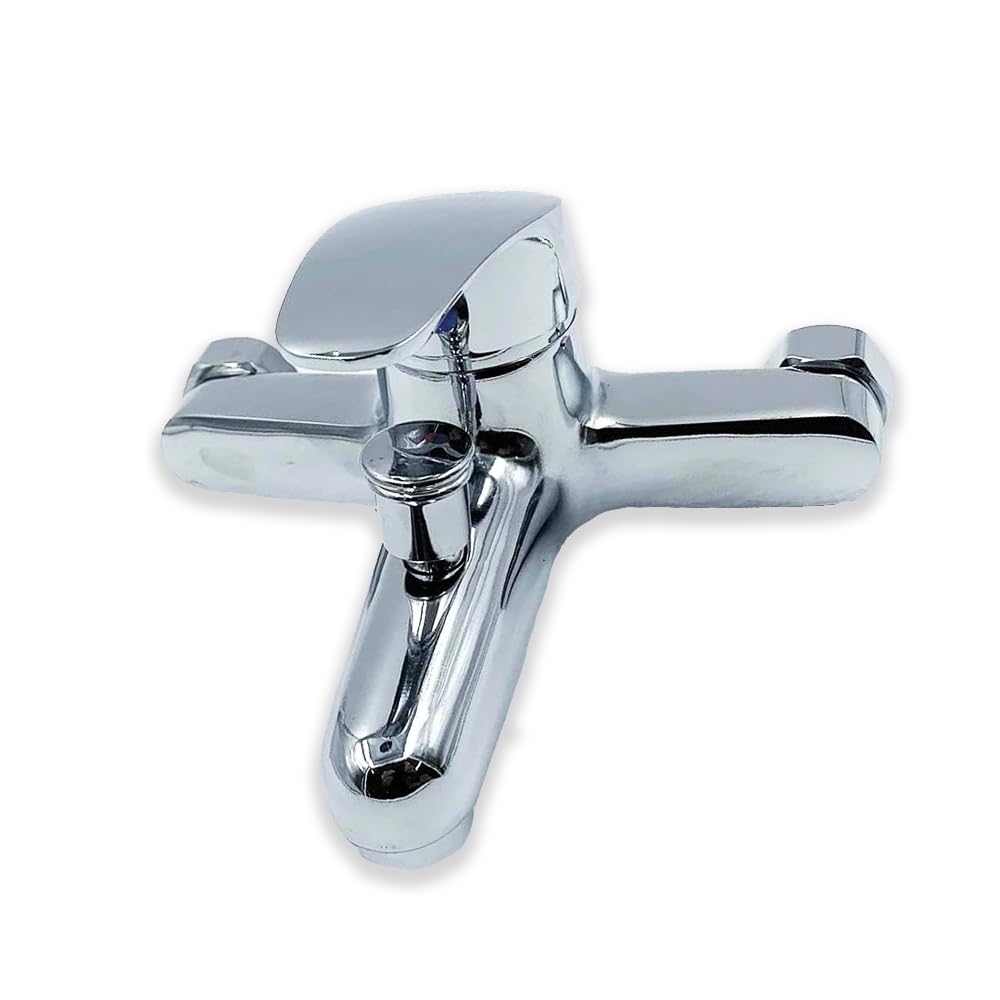 Rubinetto Miscelatore Cromato per Vasca da Bagno, Rubinetto a Parete in Acciaio Inox