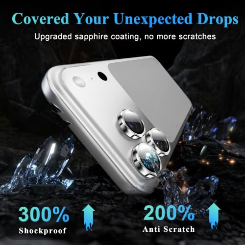 Image of Lensarmor Compatible with 18 Pro / 18 Pro Max Camera Lens Protector Silver - Premium 9H Tempered Glass, Military-Grade Protection, No Flash Interference & Case-Friendly Design