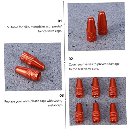 HANABASS 24 piezas tapas para válvula de neumáticos de bicicleta estilo francés naranja, ligeras y fáciles de instalar, protegen contra fugas y suciedad miniatura 7