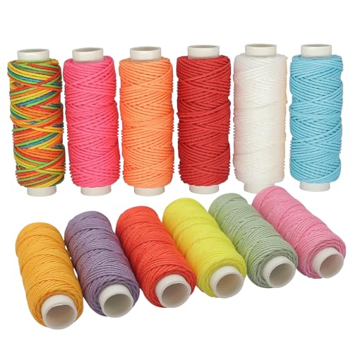 Hilo encerado de 12 colores para coser con cuerda de poliéster miniatura 1