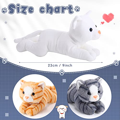 Image of 3 Pcs 9 Inch Cat Stuffed Animal Plush Gift Baby Shower Party Favors Cute Kitten Plush Toys Small Cat Stuffed Animal Soft Sleeping Supplies for Boys Girls Toddlers Birthday(Regular Style)
