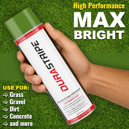 Image of Athletic Field Marking Paint - 2 Cases of 12 T-Tip Spray Cans (24 Total), 18 oz Each - Bright, Durable Field Striping Paint (Green)