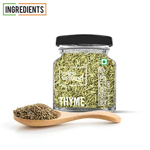 Image of Chef Urbano Thyme 50 g | 100% Natural | Premium Herbs and Spices | Flakes /Leaves | Glass Bottle (Pack of 2)
