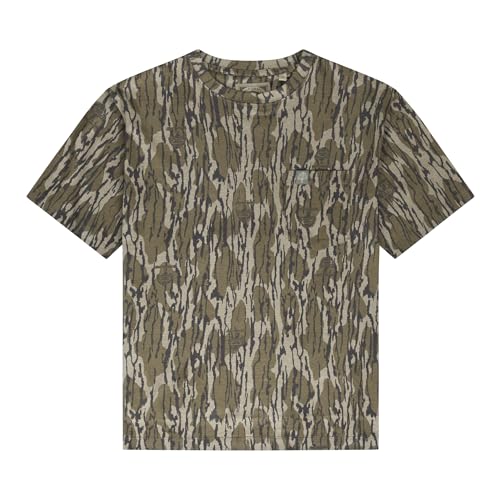 Mossy Oak Cottrell Camp Men's T-Shirts with Pocket | 100% Cotton, Pre-Shrunk & Peached Fabric with 2-Way Stretch Casual Shirt