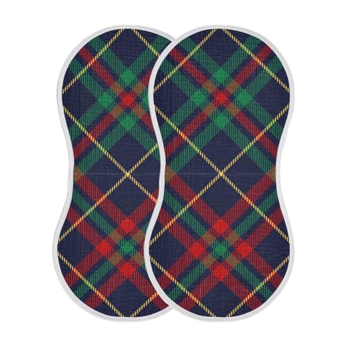 Baby Burp Cloths, Soft Absorbent Burping Cloths for Babies, Cotton Milk Spit Up Rags, Large Size for Newborns, Baby Boys and Girls (Christmas Plaid)2