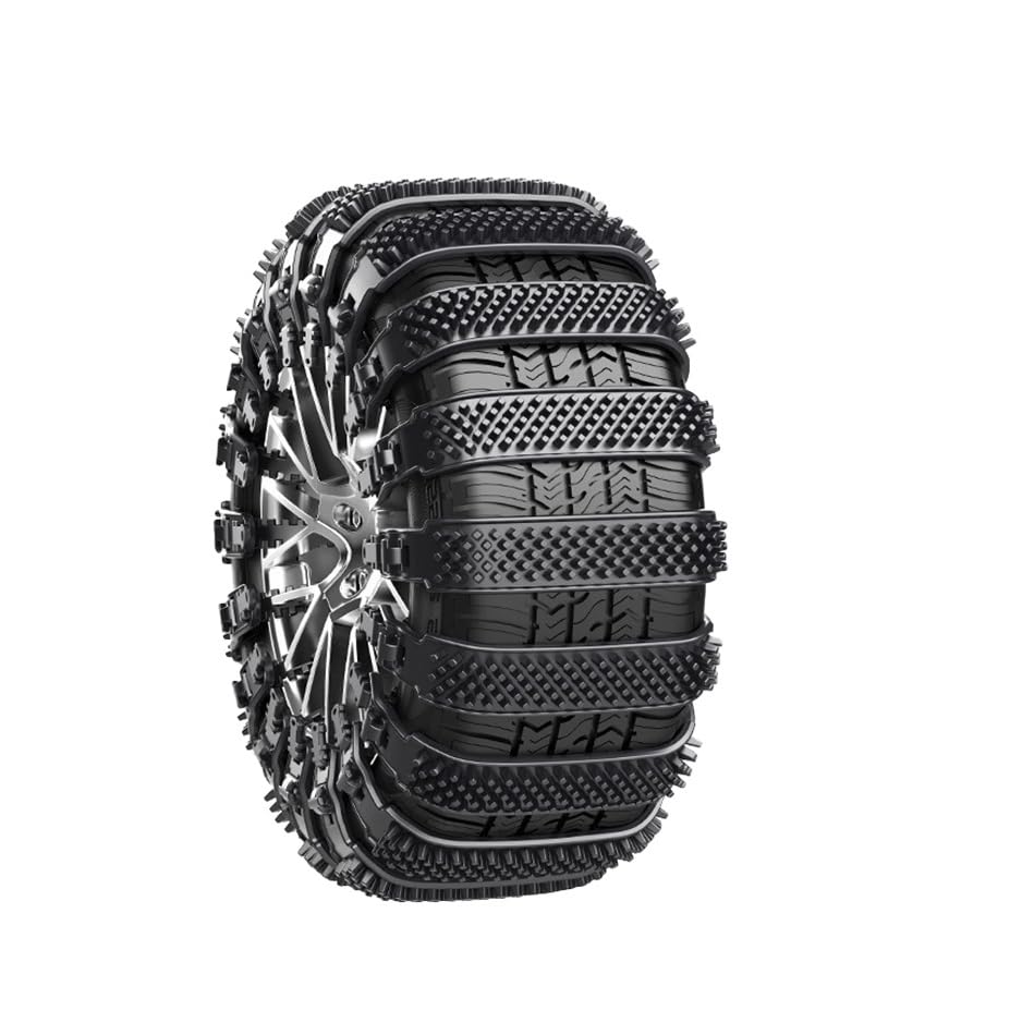 10Pcs Snow Tire Chains for GMC Acadia Denali 2017–2025, Snow Zip Tie Traction Cables, Reusable for Winter Driving on Snow and Muddy Roads, Emergency Use Set,A Black