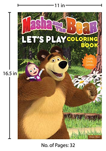 Masha And The Bear - Let's Play: Giant Coloring Book For Kids