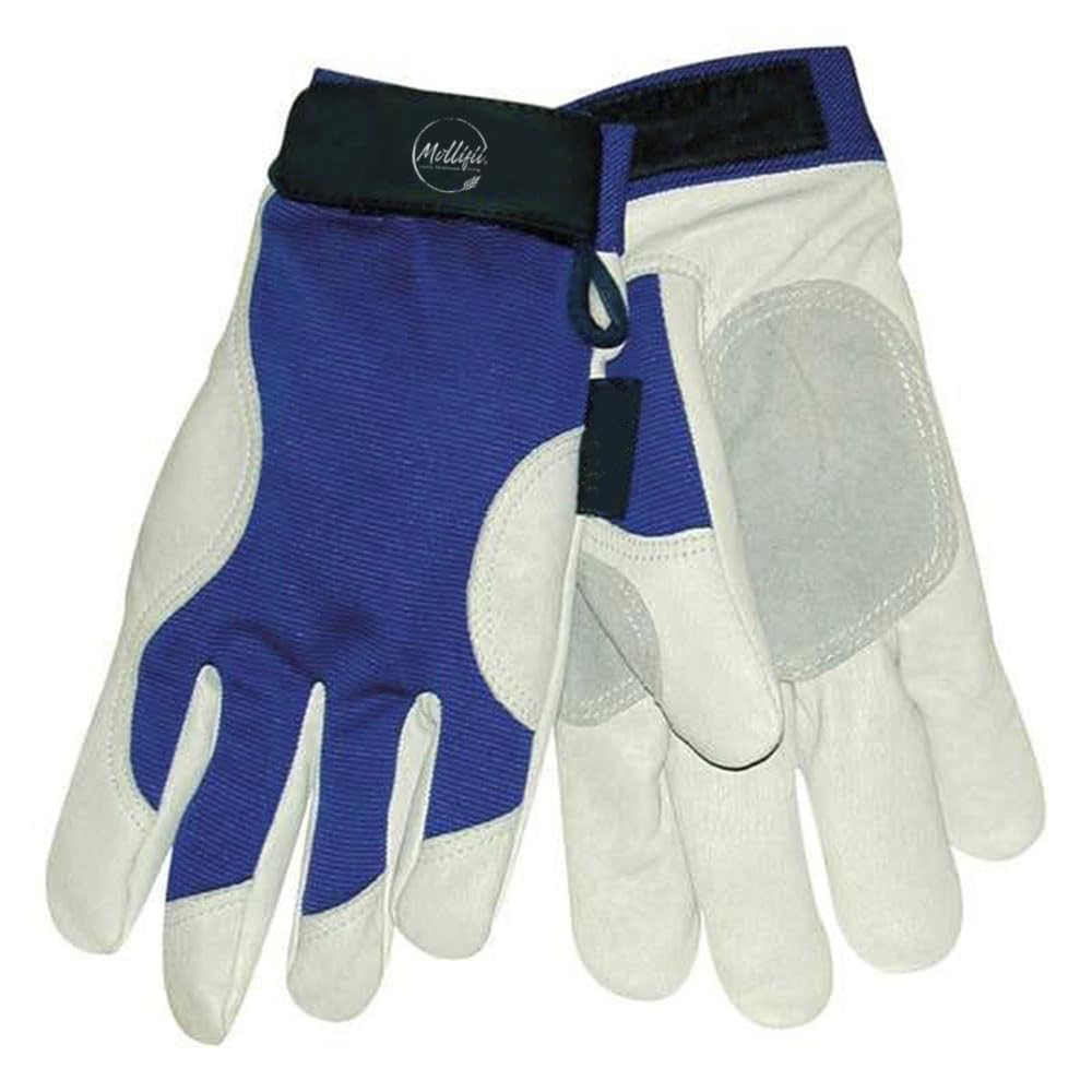 MOLLIFII Top Grain Pigskin Winter Gloves, Thinsulate Lining, Double Layer Palm, Blue, 2XL, 1 Pair, Mfr: 14852X-A