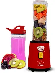 Liquidificador Individual Mallory Mickey Mouse - 2 Copos: 400ml e 600 ml, 300W de potência, Pés antiderrapantes, Comprimento do cabo de 122cm - 127V