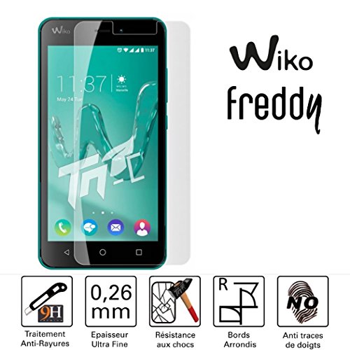 TM-Concept® Verre trempé - Wiko Freddy - Vitre de Protection 0,26mm Radian 2,5D