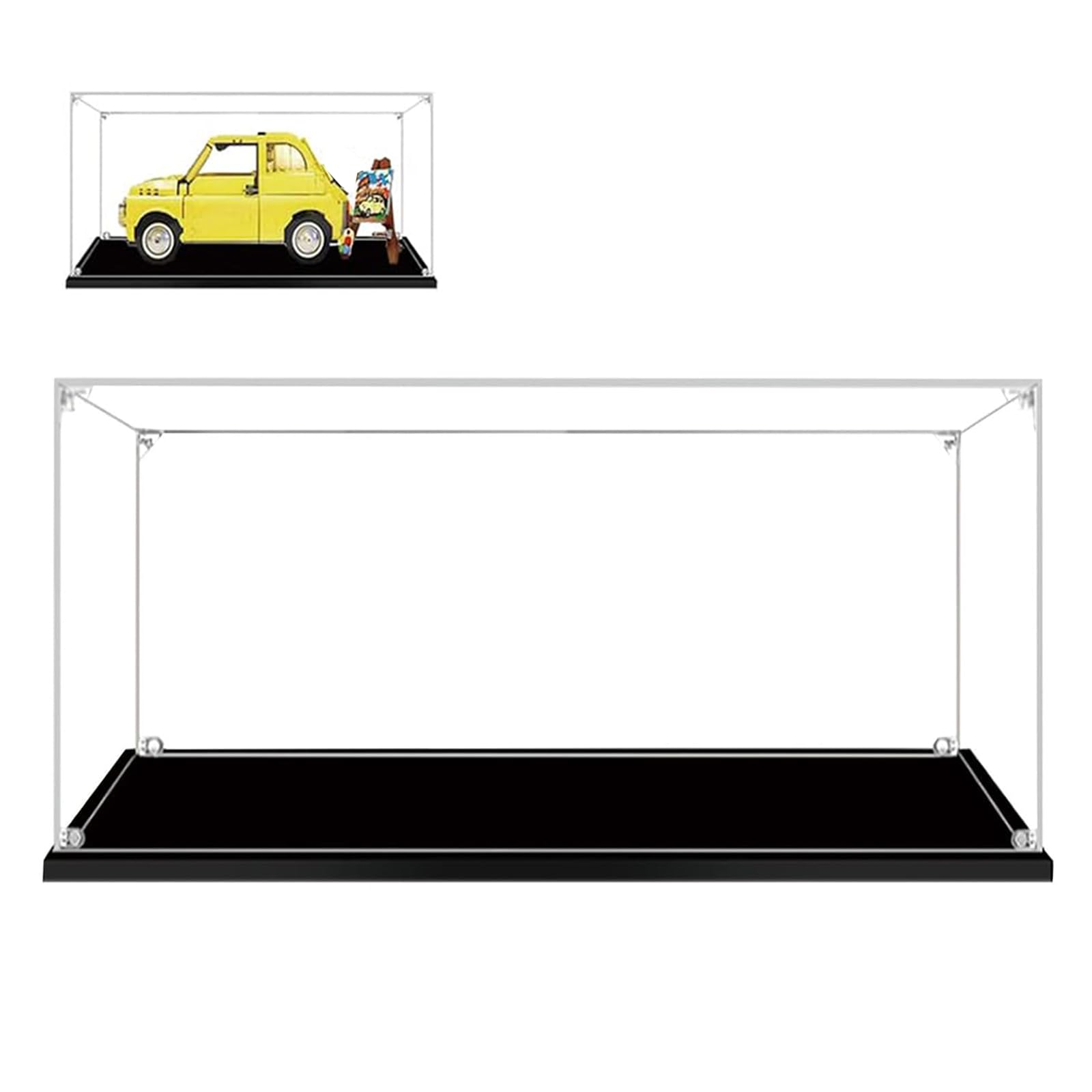 Boîte D'Affichage En Acrylique Avec Base Noire – Vitrine Étanche à La Poussière, 40x20x25 Cm – Pour Figurines, Jouets, Modèles Et Souvenirs