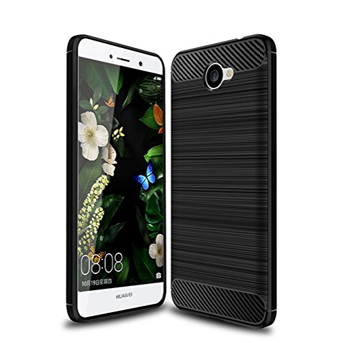 Manyip Funda Huawei Y7 2017,Funda Fibra de Carbono Anti-Rasguño y Resistente Huellas Dactilares Totalmente Protectora Caso de Cuero Cover Case Adecuado para el Huawei Y7 2017