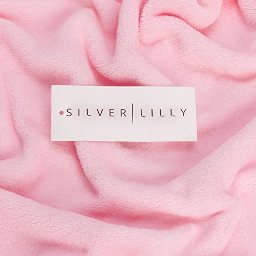 Silver Lilly Womens Bathrobe Plush Wrap Kimono Loungewear Gown (Pink, L/XL)