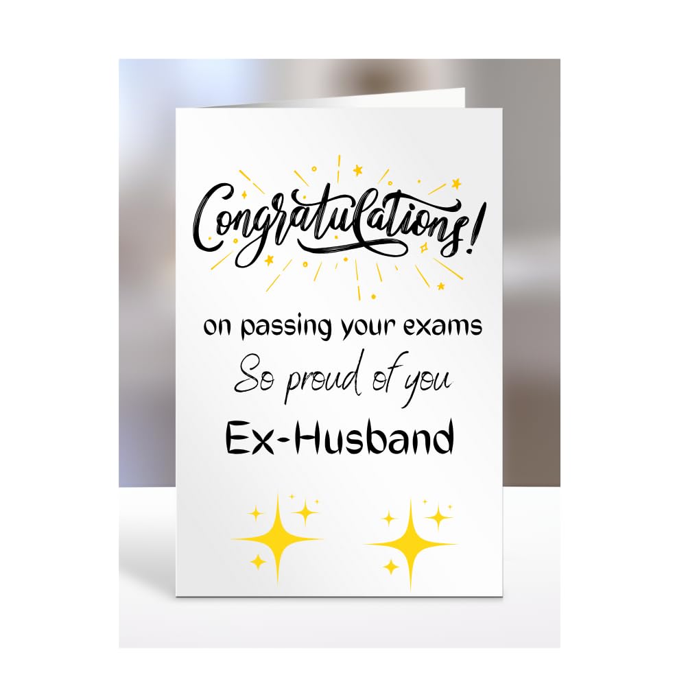 Exam Congratulations Card for Ex-Husband, greetings card, men, women, female, male, him, her, presents for christmas, on passing your exams, A5-96_74 — image 1