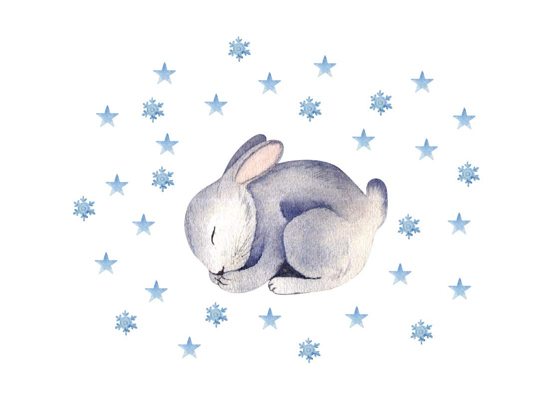 Adesivi Murali Coniglietto Che Si Illuminano Al Buio - 24 Pezzi In PET Per Cameretta Bambini - Stelle E Puntini - 3