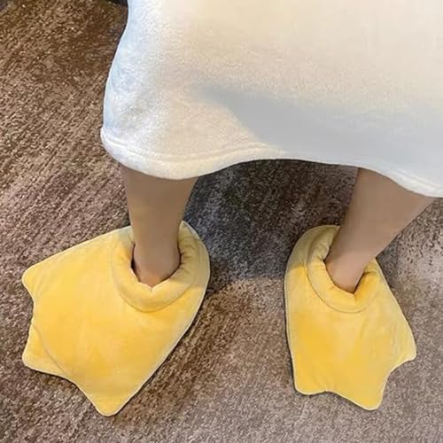 Duck Slippers, Duck Feet Slippers Cartoon Duck Slippers Adult Novelty Cute Plush Animal Slippers Fuzzy Warm House Shoes (8.5-10 Women/7.5-9 Men, C)4