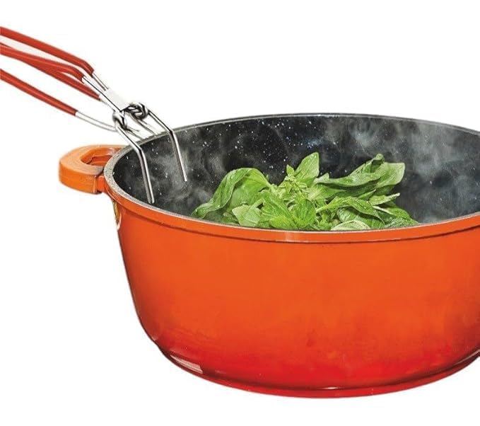 Image of Stainless Steel Hot Vessel Tong Holder for Kitchen | Multipurpose Pan, Pot & Bowl Gripper Clamp