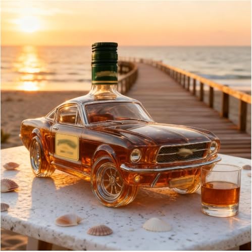 300ML Whisky-Dekanter in Form eines Autos kreatives Glas-Dekanter-Set im Automobil-Design Whisky-Dekantiergefäß und Belüfter ein Whisky-Geschenk für den Gentleman mit einer Leidenschaft für Autos.