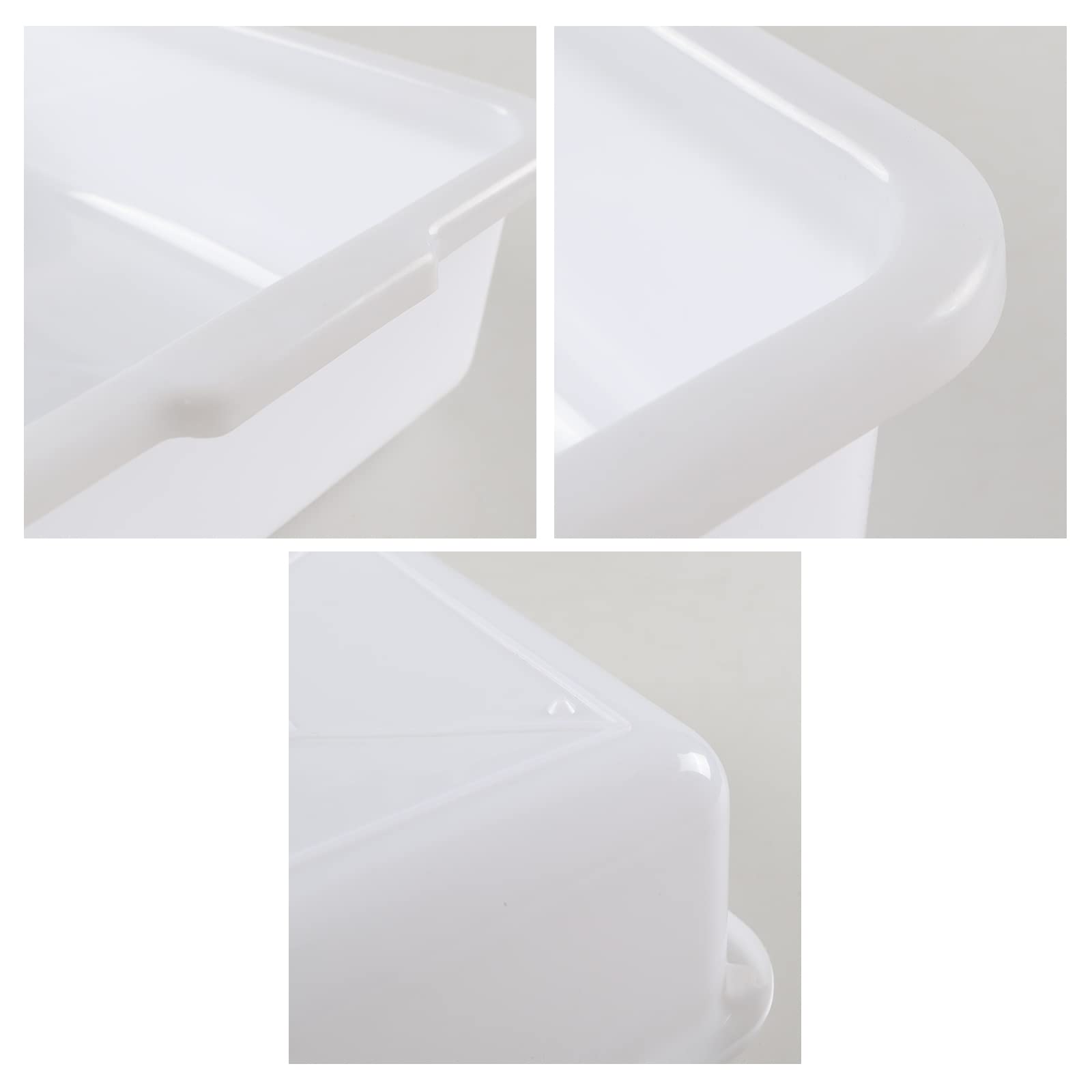 Morcte Bacino bacinella bucato plastica rettangolare da 13 l, 3 confezioni di bacinella plastica rettangolare, bianco