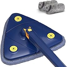 Namolit Esfregão triangular giratório 360° com cabo longo para limpeza doméstica Esfregão giratório ajustável Preguiçoso Esfregão de limpeza sem mãos Esfregão de limpeza para artefatos Imitação