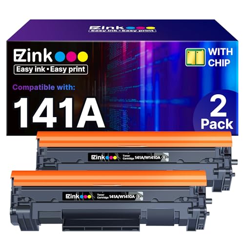 E-Z Ink 141A Toner Cartridge Compatible Replacement for HP 141A Black LaserJet Toner Cartridge W1410A 141X W1410X for HP LaserJet Pro M110w MFP M139w M140w Printers (2 Black, with Chip)