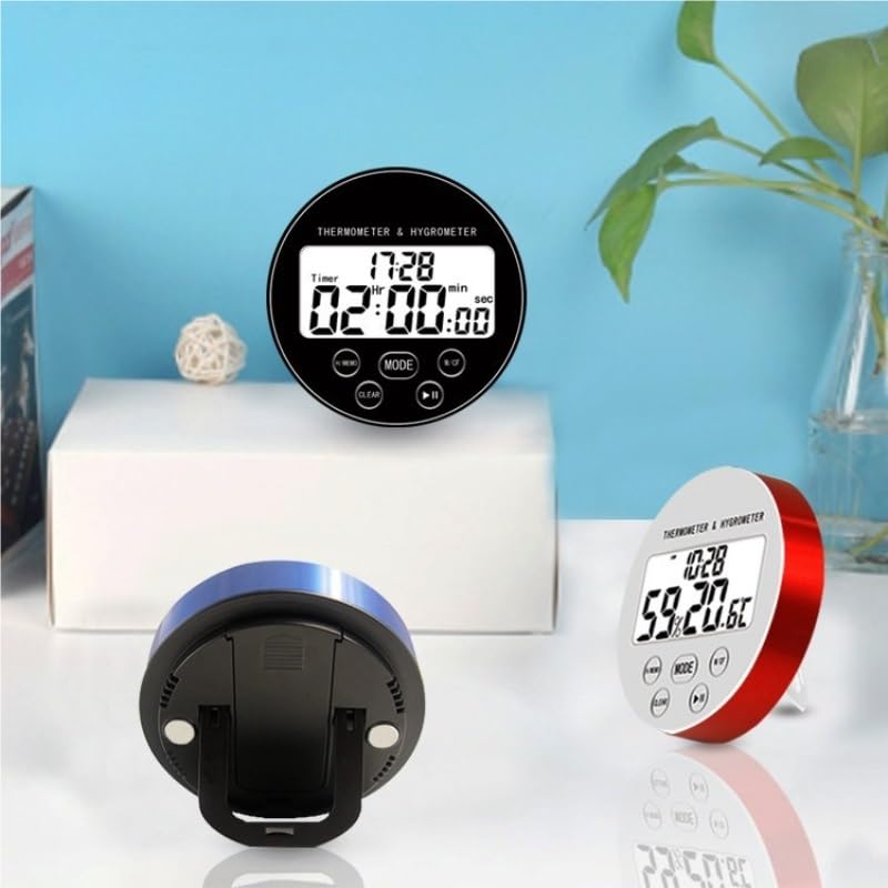 Timer Circular Temperature Humidity Meter with Indoor Digital Display