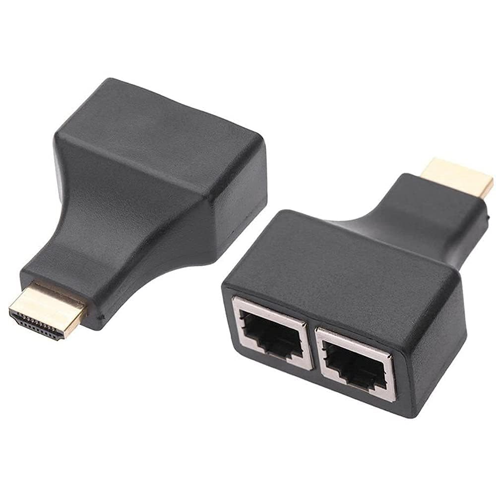 Dual RJ45 CAT5e CAT6 LAN Ethernet Cable HDMI Extender Repeater(1080p) for PS3 HDDVD STB HDTV, 90ft/ 30m (Black)-image-26