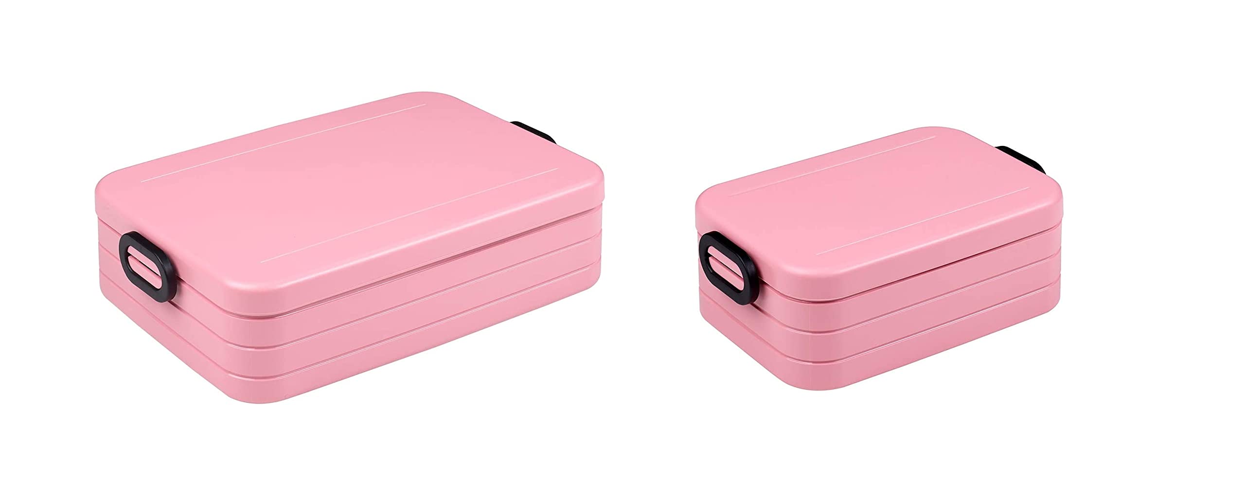 Mepal | Take a Break Duo Pack | Brotdose To Go | Lunchboxen für 2 bis 4 Sandwiches oder 4 bis 8 Brotscheiben | ideal für Meal Prep | Essenbox mit Unterteilung | Nordic Pink