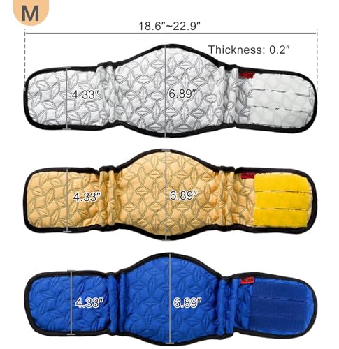 Image of Mkono Male Dog Belly Band Wraps Washable Dog Diapers Male for Small and Medium Dogs, Waist 14.2 Inches to 20 Inches(3 Pack,Blue,White,Yellow)