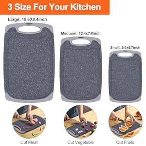 Cutting boards for kitchenkimiup kitchen cutting board set of 3professional chopping boards setsdishwasher safe cutting boards with juice grooves carrying handle no bpa  urban country home decor