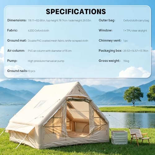 Carpa inflable con tragaluz para 4 personas miniatura 4