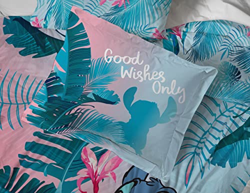 Image of Disney Lilo and Stitch Queen Comforter Set 7 Piece Kids Bedding, Pink | Bed in a Bag, Comforter Sheets Shams Pillowcases, Official Brand, Soft Microfiber, Machine Washable, Girls Gift