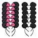 Produktbild 12 Stücke Mäuseohren Stirnbänder für Geburtstag Halloween Partys Mama Jungen Mädchen Haarschmuck Schöne Maus Ohren Haarreife Dekorationen (Feste Schwarze Rose Paillette)