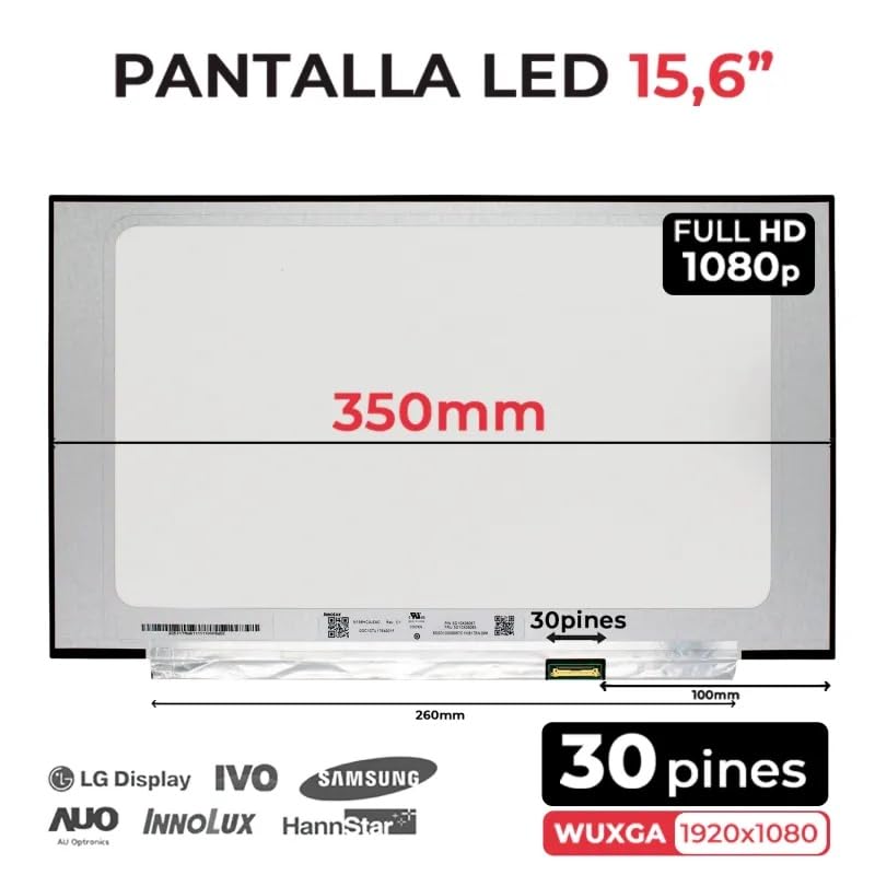PORTATIL MOVIL - Pantalla LED Mate DE 15.6" Compatible con N156HCE-EN1 FHD