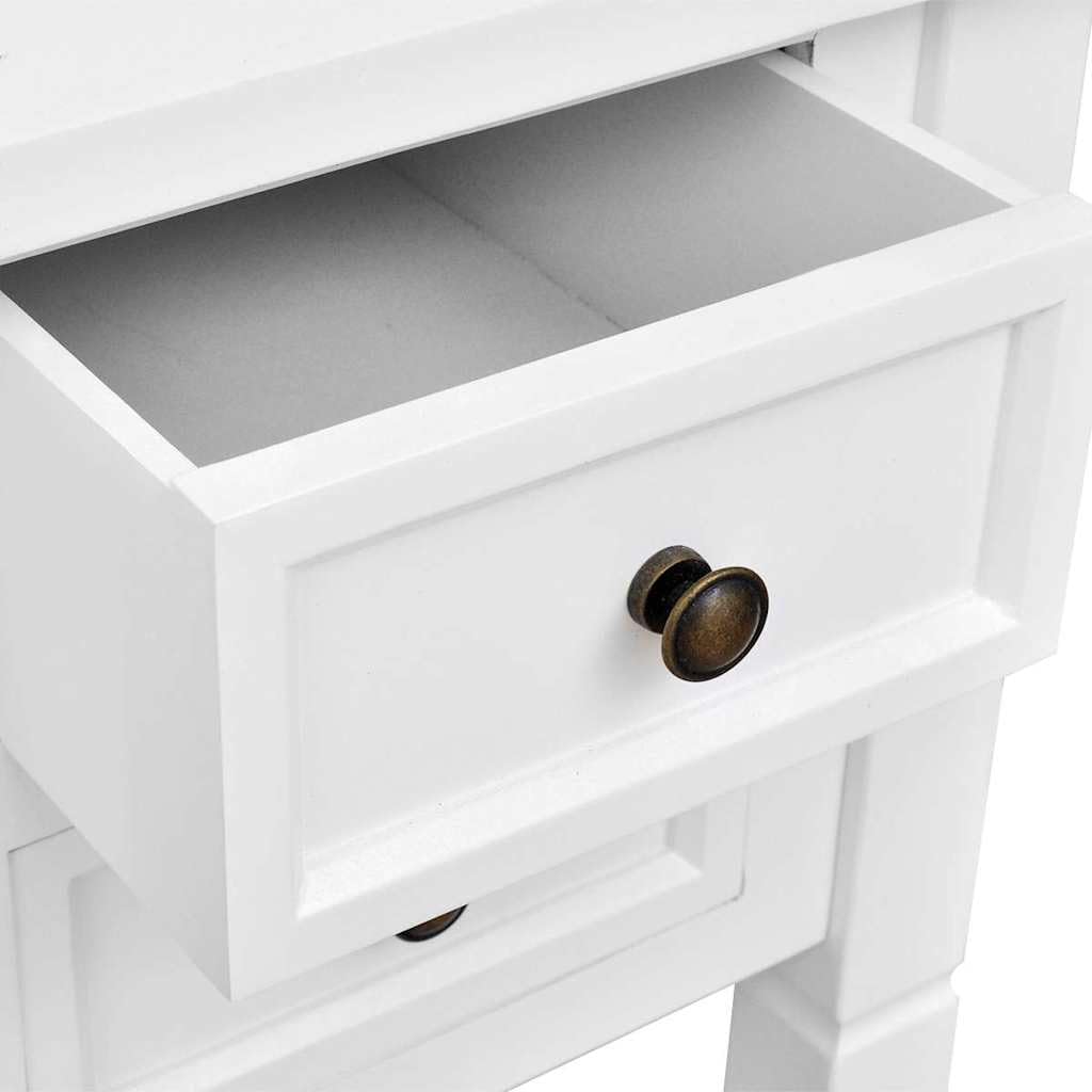 Escritorio blanco con 5 cajones, MDF y madera de pino, 109,5 x 45 x 77,5 cm