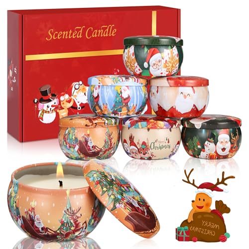 SOBEAU Bougies Parfumées Cadeau de Noël, Lot de 6 Coffret