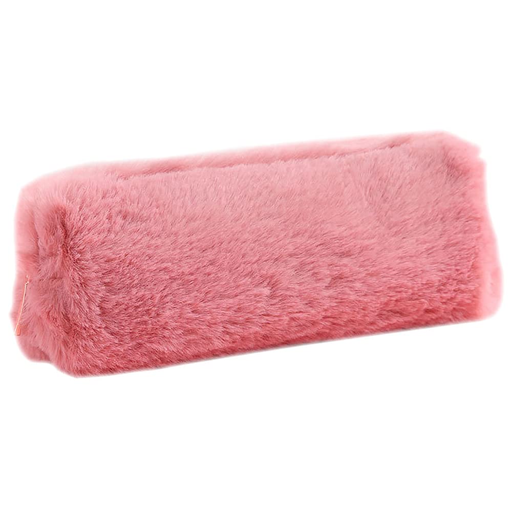 tooloflife BETOOL Plush Pencil Case, 3pcs Fluffy Stationery Cover Cute Makeup Pouch Holder Teen Girls Boys Students Storage Bag for Coin Purse Pencil Cosmetic(Dark Pink)