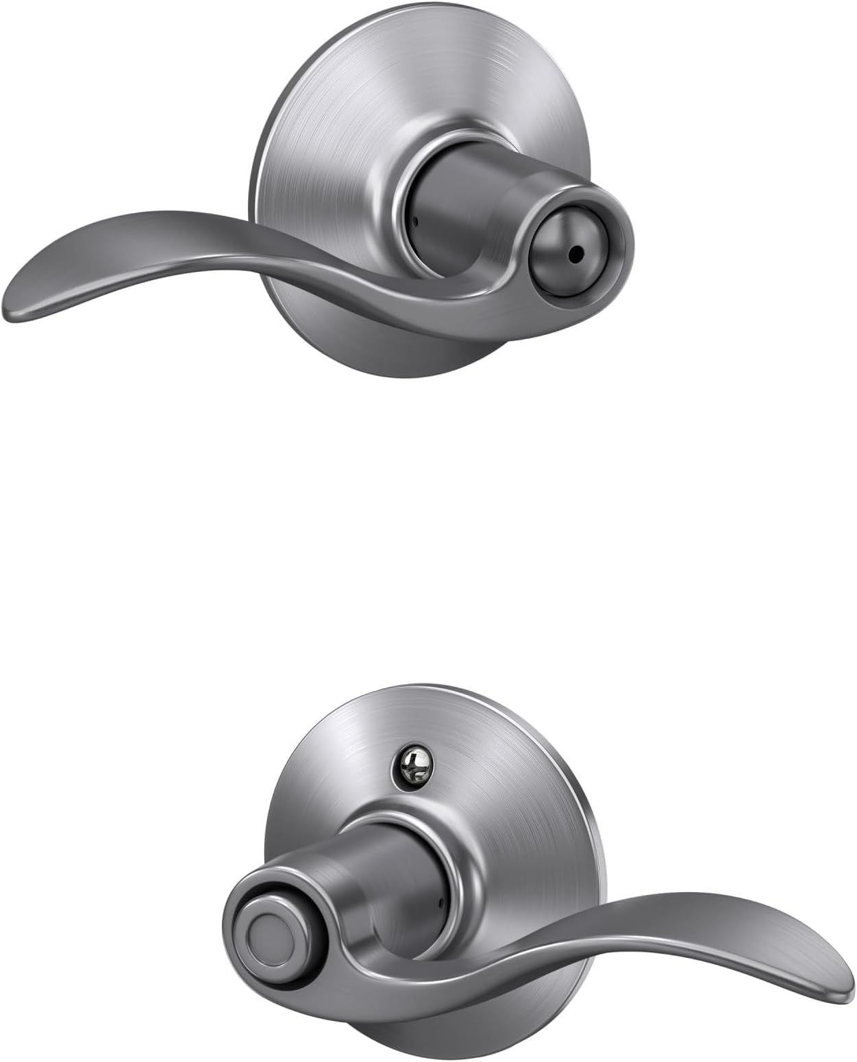 SCHLAGE F40 Acc 626 Accent Door Lever, Bed &amp; Bath Privacy Lock, Satin Chrome (Pack of 8)