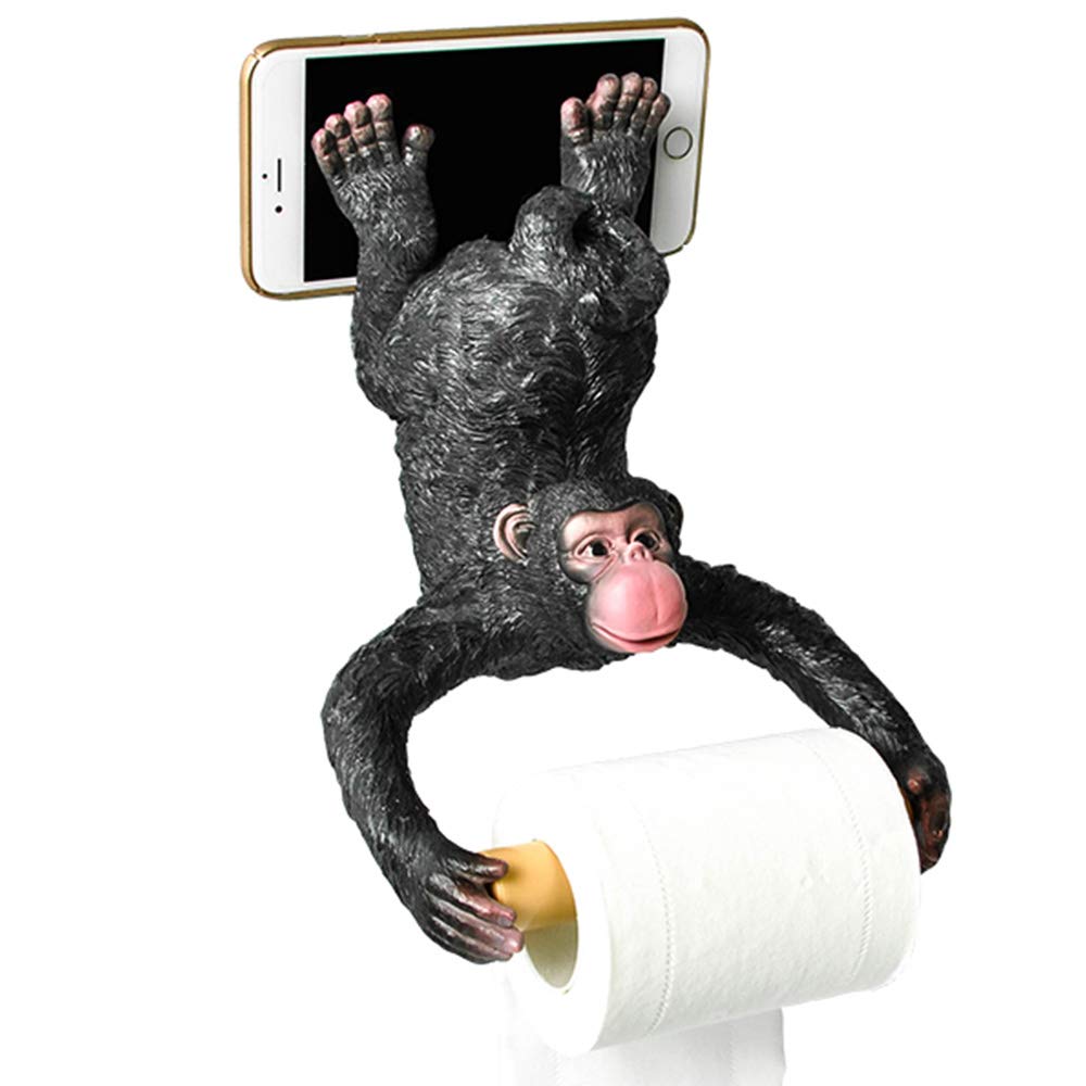 BEILEI Decorative Gorilla Tissue Rack Roll Holder for Kids Bathroom,Wall  Mounted Toilet Paper Holders Animals Unique Resin