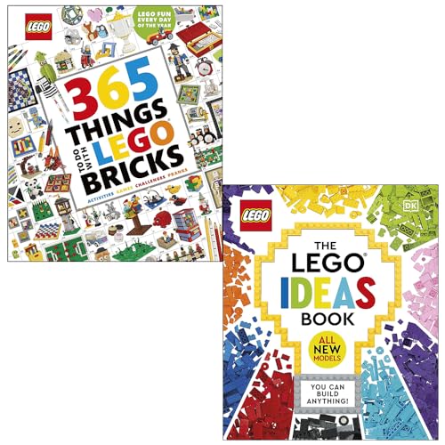 365 Things To Do With Lego Bricks By Dk & The Lego Ideas Book New Edition You Can Build Anything! By Simon Hugo, Tori Kosara 2 Books Collection Set