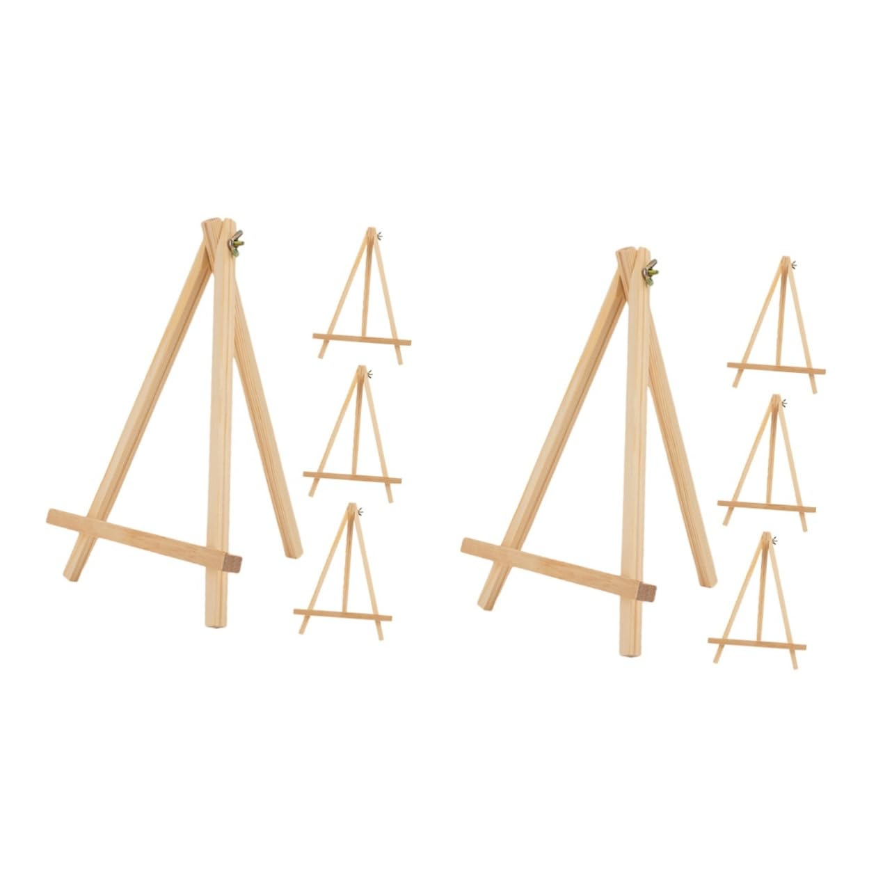 NUOBESTY 8pezzi Cavalletti Da Tavolo Pieghevoli Legno Per Ragazzo Ragazza Supporto Per Pittura e Mostre Per Attività Creative Casa e Classe