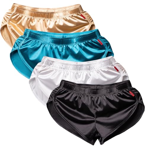 TAPUU Mens Satin Shorts Boxers Breathable Silk Sleep Shorts