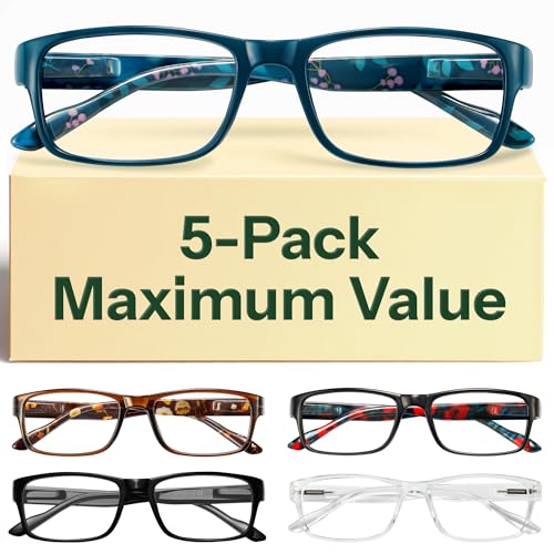 Gaoye 1.5 Professional Reading Glasses for All Day - Computer Readers with Blue Light Protection - Value Pack