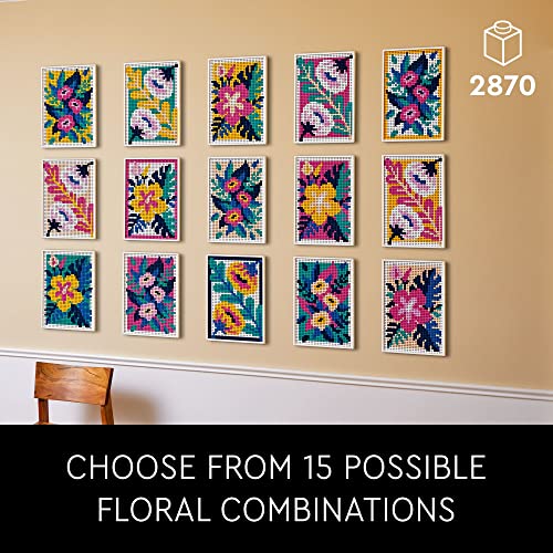 Image of LEGO Art Floral Art 31207, 3in1 Flower Pictures, Wall Art Decoration Building Set, Arts and Crafts Kit, Creative DIY Activity, Beautiful Home Decor, Gift Idea for Adults, Men, and Women