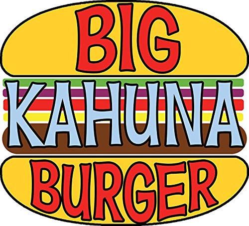 Big Kahuna Burger Tee - Sticker Graphic - Auto, Wall, Laptop, Cell, Truck Sticker for Windows, Cars, Trucks
